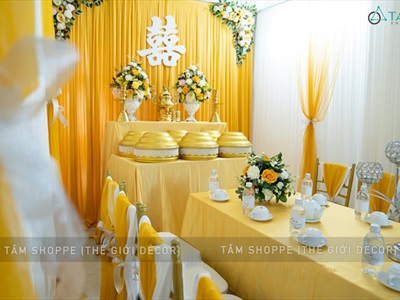 Vải Đỏ đô - Vàng gold thun xịn decor khổ 1m6 PK-VAI-01